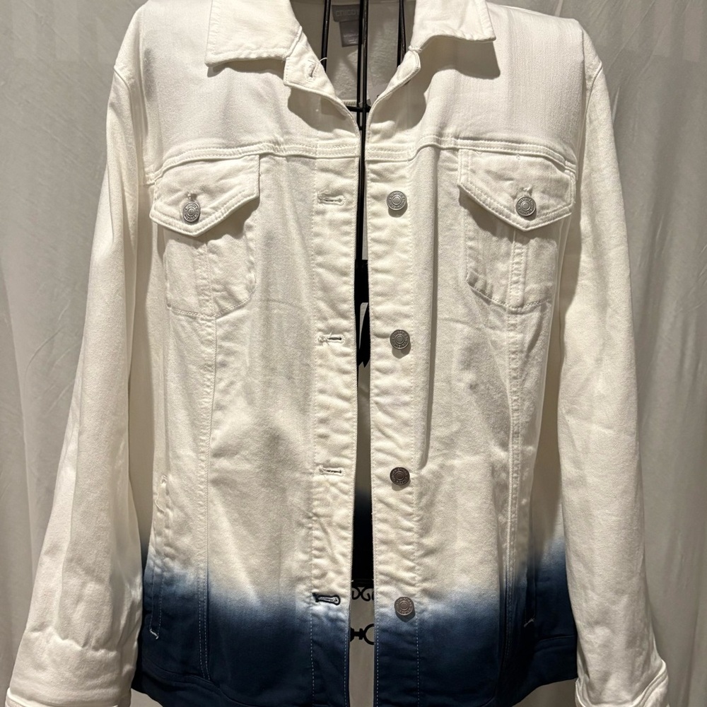 NWT Chicos White and Blue Ombre Women's Jacket